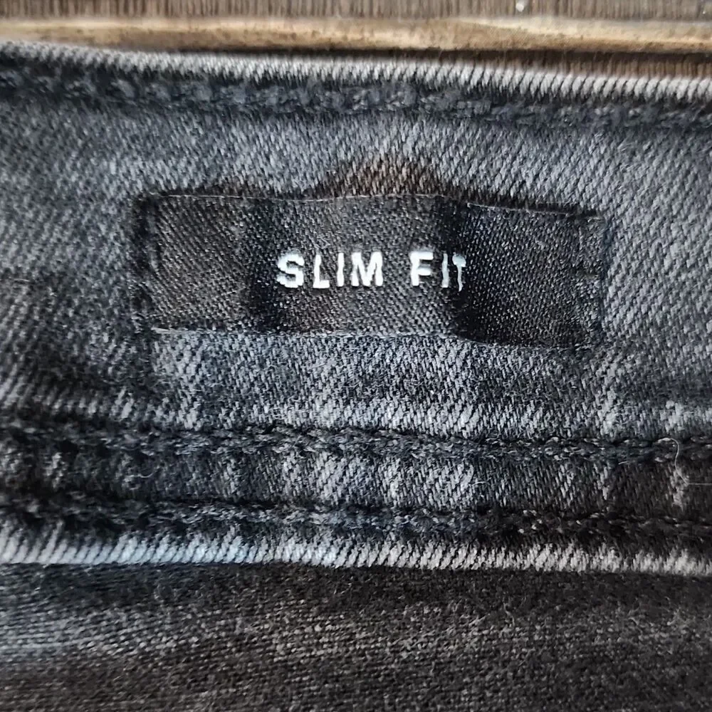 Kenneth Cole New York Men's Slim Fit Gray Denim Jeans Medium Wash Stretch
